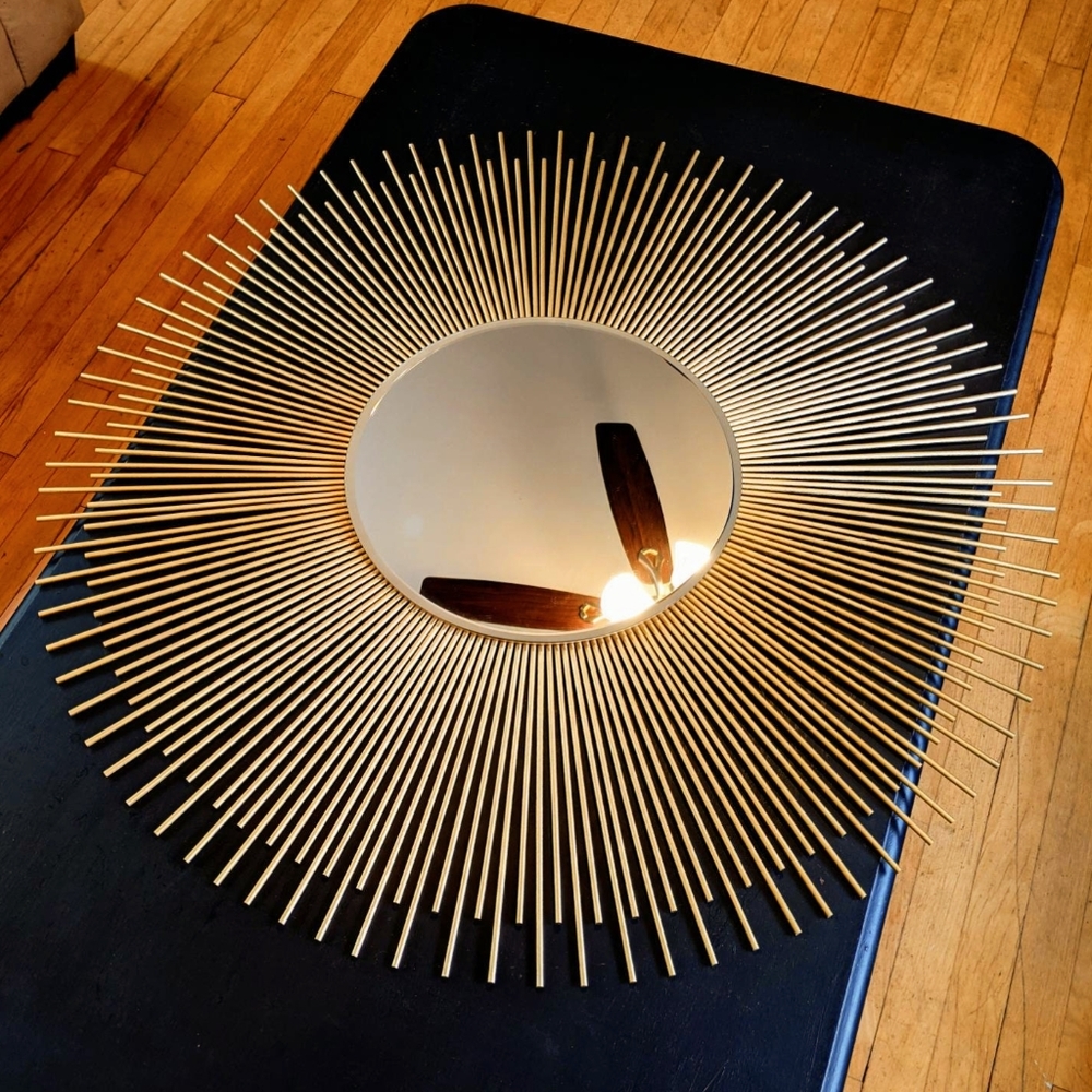 35" Gold Sunburst Mirror Decorative Wall Mirror Home Decor